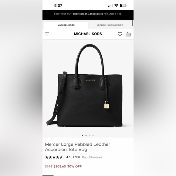 MICHAEL Michael Kors Handbags - Michael Kors Mercer Large Pebbled Leather
Accordion Tote Bag
